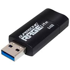 PEN DRIVE 64GB USB 3.2 PATRIOT RAGE LITE BLACK