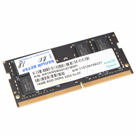 SODIMM DDR4 16GB PC-25600 (3200MHz) APACER