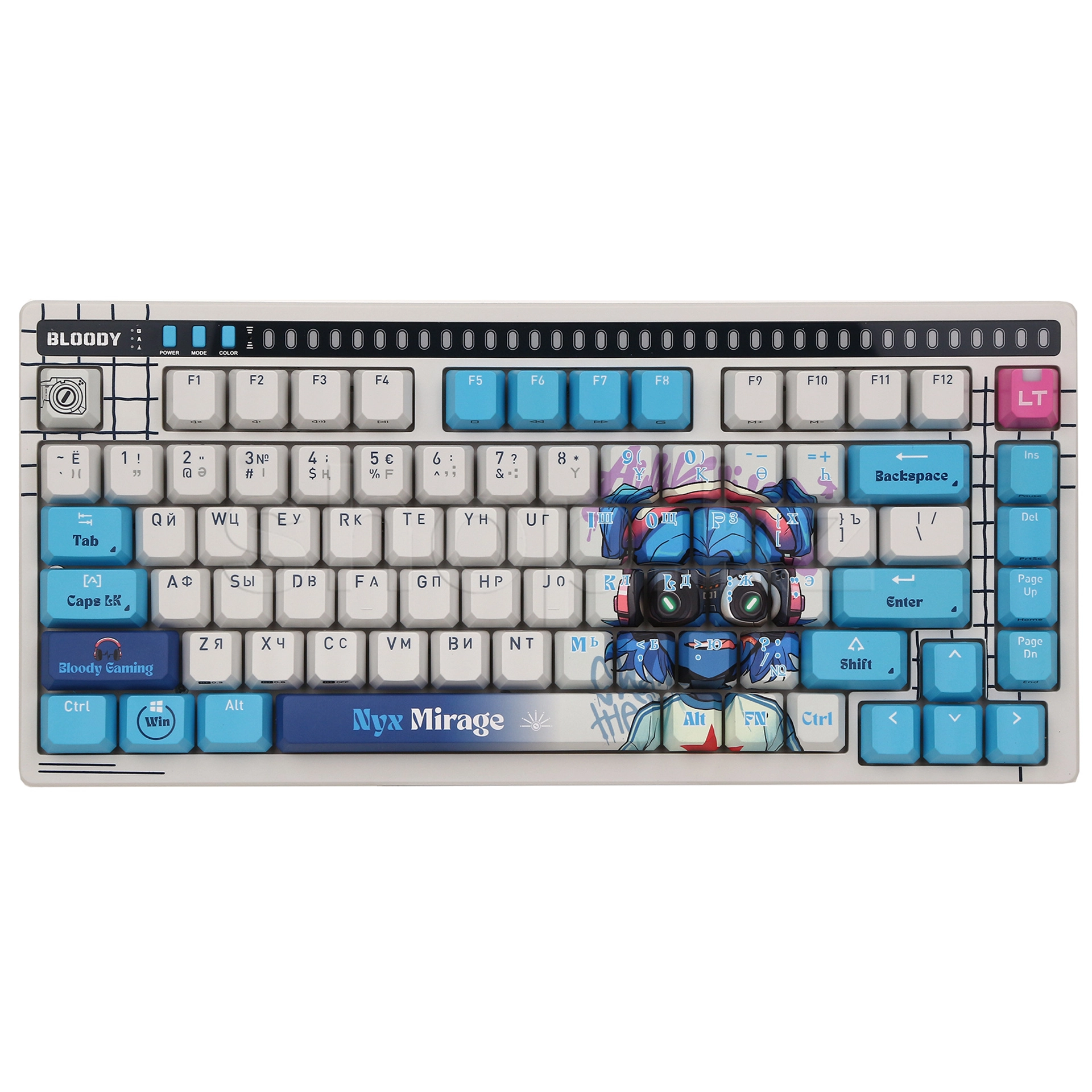 A4TECH BLOODY SAVAGE IMPACT AT75 NYX MIRAGE GAMING ALPHA OPTICAL SWITCH RGB KEYBOARD USB US+RUS