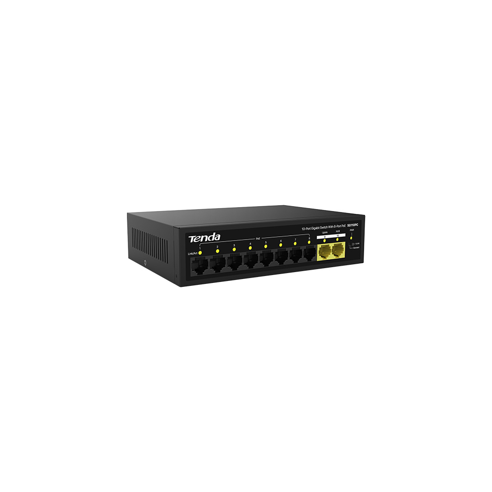 HUB Switch Tenda SG110PC 8-port PoE 1000Mbps + 2-port 1000Mbps PoE budget:100W