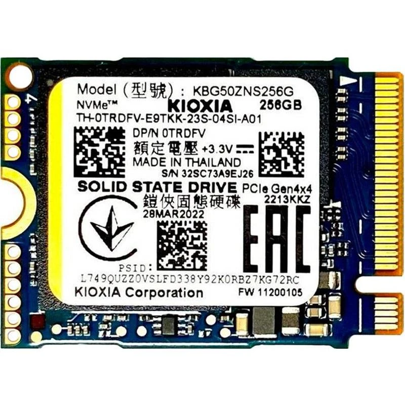 SSD KIOXIA KEG60ZNS512G 512GB M.2 2230 PCIe Gen4 x4 NVMe R:4,800 MB/s W:4,000 MB/s