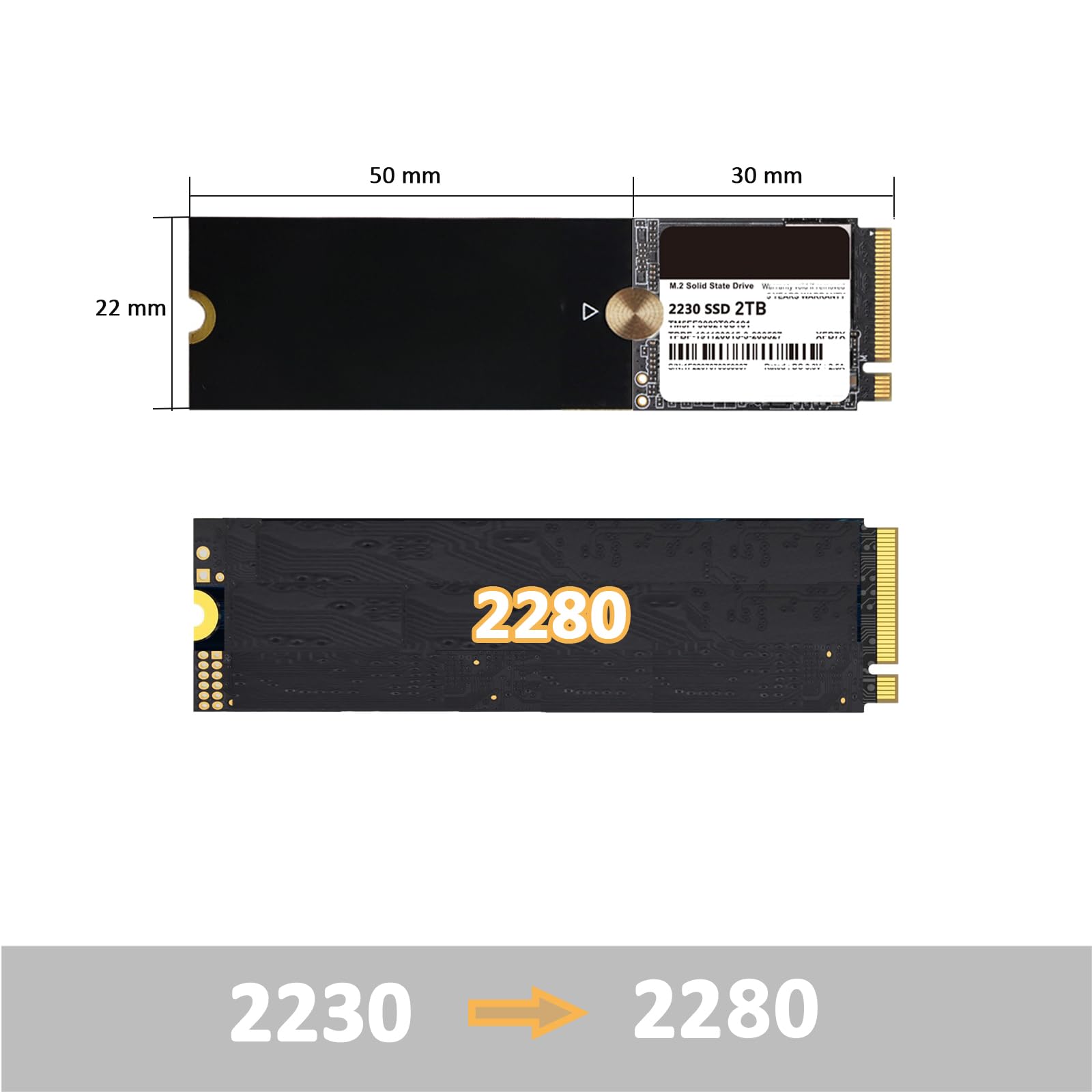 Адаптер для SSD 2230 на 2280 черный
