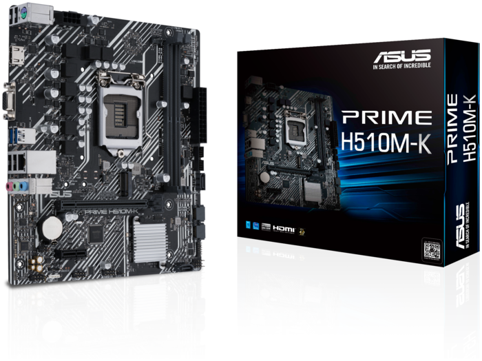 MB LGA1200 Asus H510M-K,2xDDR4,10xUSB,M.2,4xSATAIII,mATX,PCIe16x,1xPCIe,VGA, HDMI