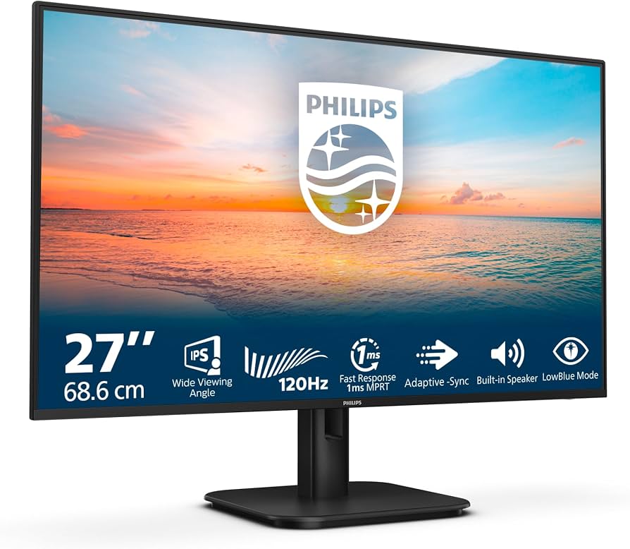 PHILIPS 27" 27E1N1200A IPS LED WIDE 1920x1080 120HZ 1500:1 300cd/m2 4ms Speaker 2x2W VGA HDMI DP