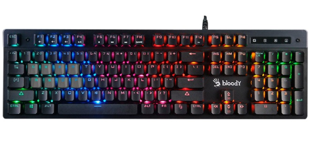 A4TECH BLOODY B500N GAMING MECHA-LIKE SWITCH NEON BACKLIGHT KEYBOARD USB US+RUSSIAN