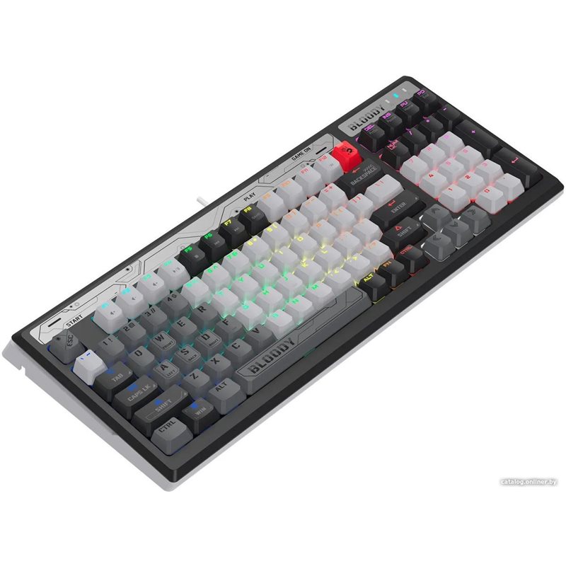 A4TECH BLOODY B950 LK LIBRA RGB GAMING WARRIOR GREY ORANGE SWITCH KEYBOARD USB US+RUSSIAN