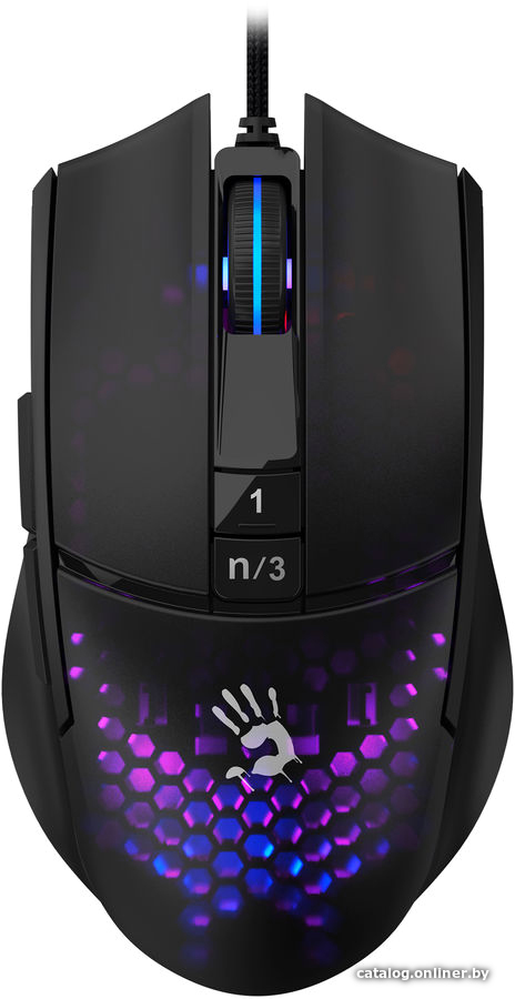 A4TECH BLOODY L65 MAX LIGHTWEIGHT GAMING 12000CPI STONE BLACK RGB METAL FEET ACTIVE USB