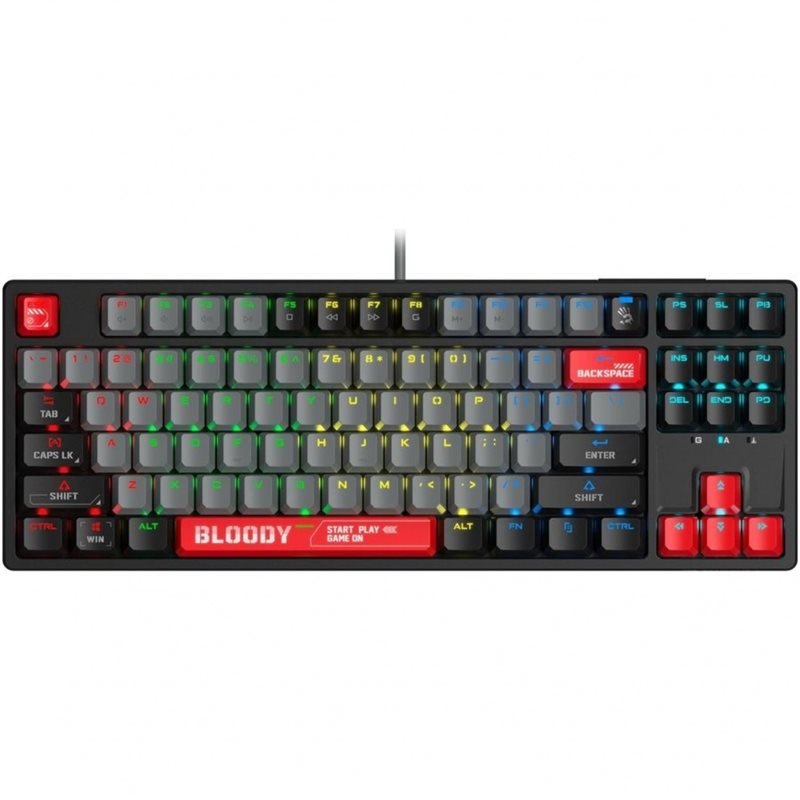 A4TECH BLOODY S87 COMPACT ENERGY RED GAMING MECHANICAL BLMS RED SWITCH RGB KEYBOARD USB US+RUS