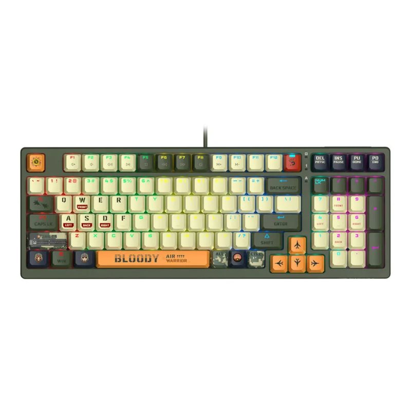 A4TECH BLOODY S98 AVIATOR GAMING MECHANICAL BLMS RED SWITCH RGB KEYBOARD USB US+RUS