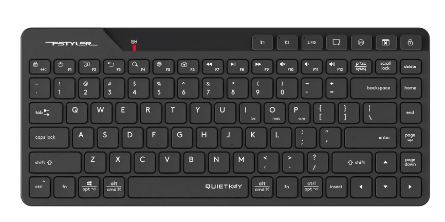 A4TECH FSTYLER FBK26C AS BLUETOOTH+2.4G WIRELESS RECHARGEABLE KEYBOARD USB BLACK US+RUSSIAN