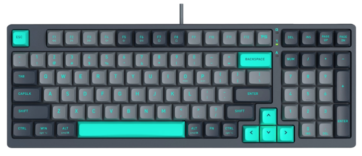 A4TECH FSTYLER FS300 MECHANICAL HOT-SWAPPABLE SWITCH KEYBOARD USB PANDA ROCK CLIMBING US+RU
