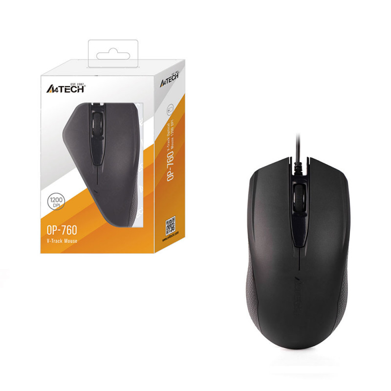A4TECH OP-760 OPTICAL MOUSE USB BLACK
