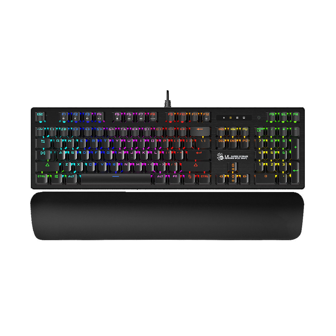 A4TECH BLOODY B825R LIGHT STRIKE RGB GAMING MECHANICAL RED SWITCH KEYBOARD USB US+RUSSIAN