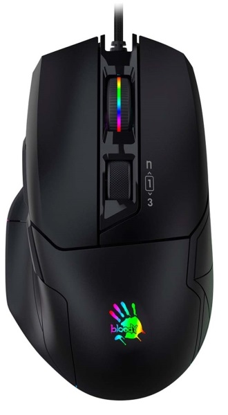 A4TECH BLOODY W70 MAX GAMING MOUSE 10000CPI STONE BLACK RGB METAL FEET ACTIVE USB BLACK