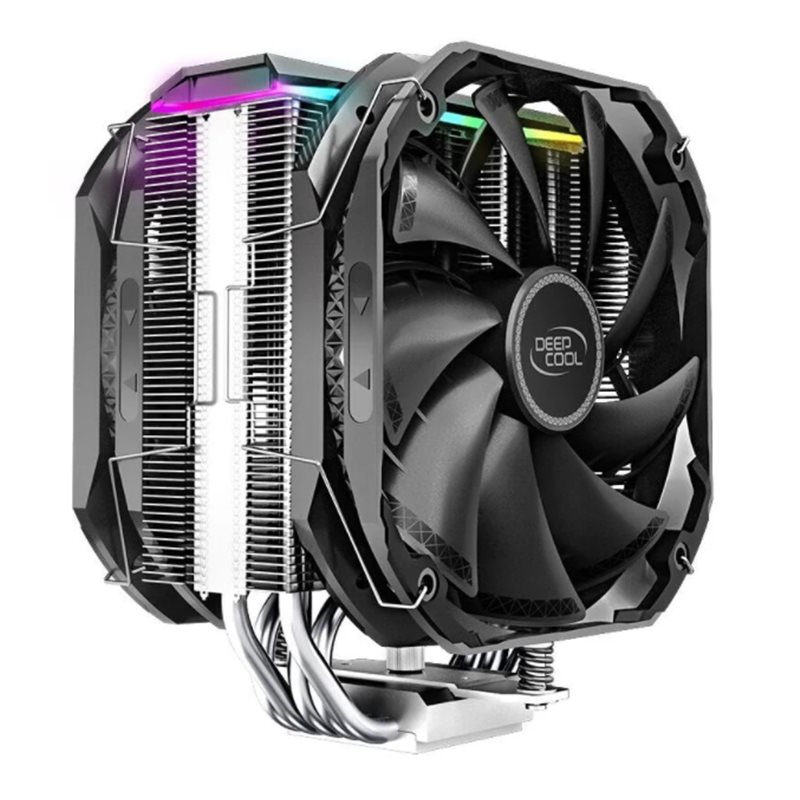 CPU cooler DEEPCOOL AS500 PLUS A-RGB LGA775/115*/1200/AMD 2x140mm Black PWM fan,500-1500rpm,5HP