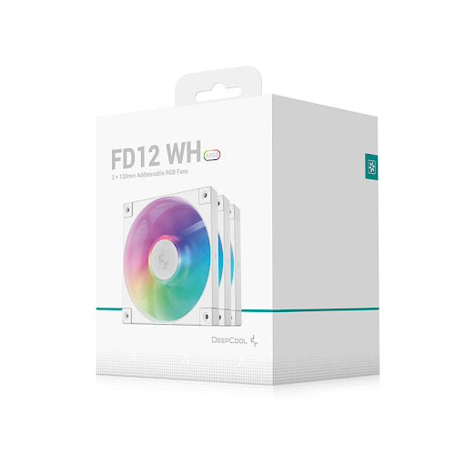 Cooler for PSU/CASE DEEPCOOL FD12 WH(3 IN 1 SET) ARGB PWM HDB WHITE 500-2050rpm 120mm