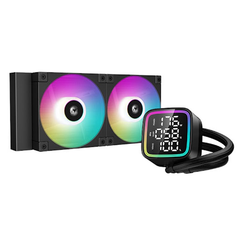 DEEPCOOL LD240 ARGB 120*2 FAN DIG. CPU STATUS LGA20xx/1700/1200/115*/AMD
