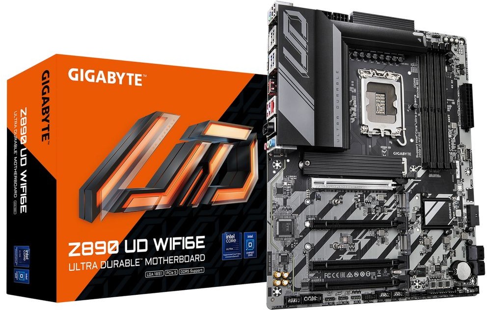 MB LGA1851 GIGABYTE Z890 UD WIFI6E,4xDDR5,17xUSB,ATX,M.2,4PCIe16x,DP