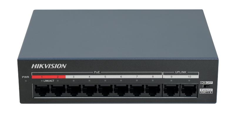 HUB Switch HIKVISION DS-XS10-P 8x10/100Mbps PoE,2x100Mbpc,PoE budget:60W Metal