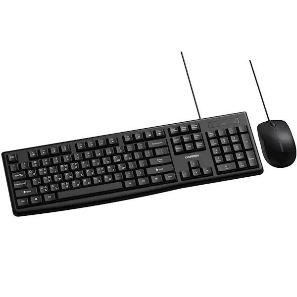 Delux K6850U+M362BU wired keyboard + mouse set black USB RUS