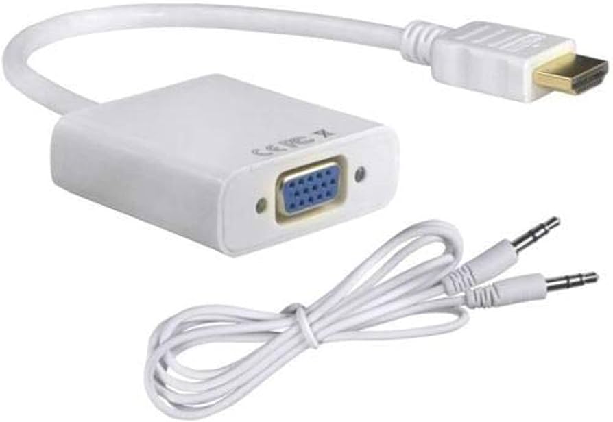 .Конвертер-адаптер HDMI Male to VGA Female Converter Adapter Cable(White 1080P PC DVD HDTV)