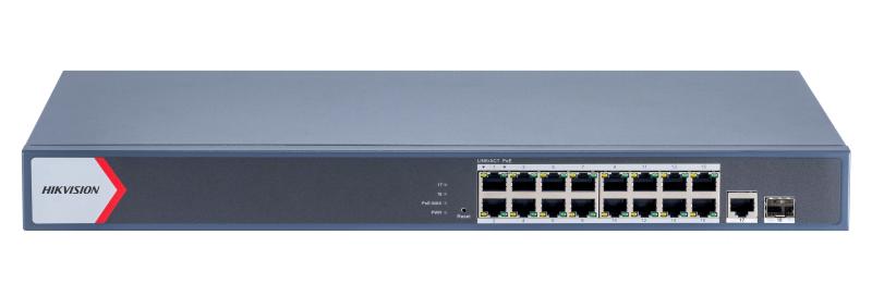 HUB Switch HIKVISION DS-3E1518P-EI/M(STD)SMART 16x1000Mbps PoE,1x1000Mbpc,1SFP,PoE budget:130W Metal