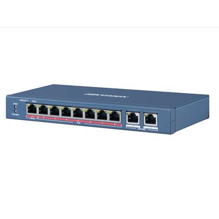HUB Switch HIKVISION DS-3E0310HP-E(C) 1x10/100MbpsHi-PoE,7x10/100MbpsPoE,2x1000Mbpc,PoE budget:110W