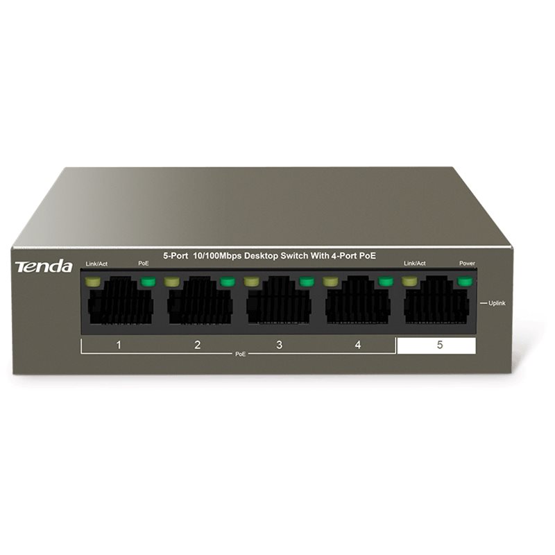 HUB Switch Tenda TEG1105PD 4-port PoE OUT 10/100/1000Mbps + 1-port PoE IN 10/100/1000Mbps