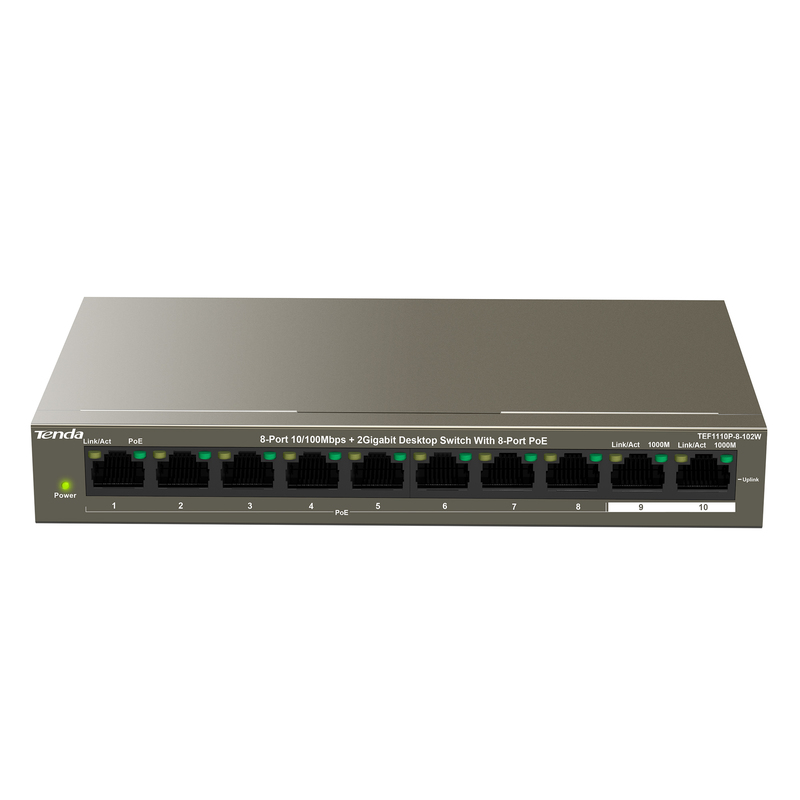 HUB Switch Tenda TEF1110P-8-63W 8-port PoE 10/100Mbps + 2-port 10/100Mbps