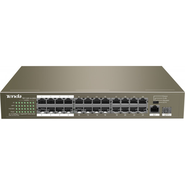 HUB Switch Tenda TEF1126P-24-250W 24-port PoE 10/100Mbps + 1 10/100Mbps