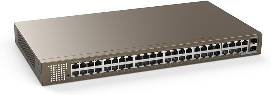 HUB Switch Tenda TEG1050F 48-port 10/100/1000Mbps + 2x SFP Rackmount Metal case