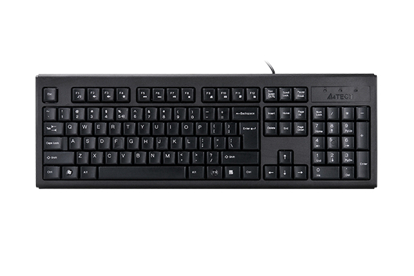 A4TECH KR-85 COMFORT USB ROUND EDGE KEYBOARD BLACK US+RUSSIAN