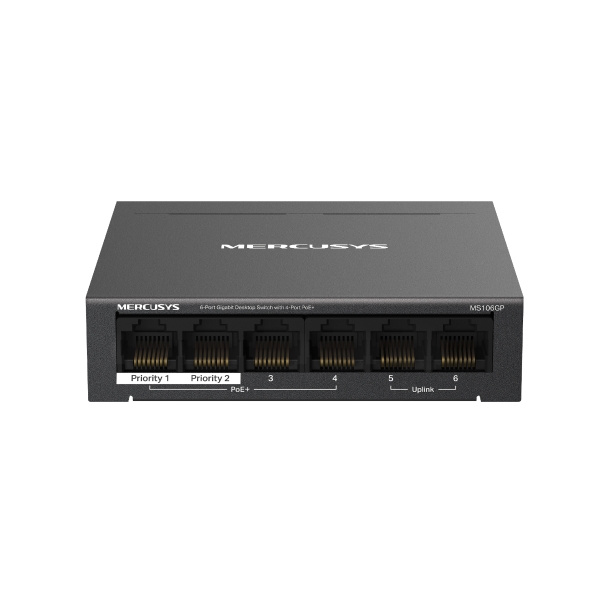 HUB Switch Mercusys(TP-Link)MS106GP 6-port Gigabit with 4-Port 65W PoE+