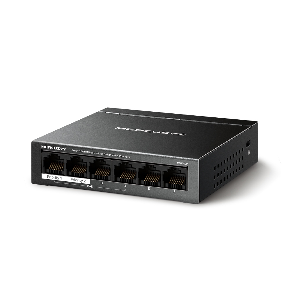 HUB Switch Mercusys(TP-Link)MS106LP 6-port Gigabit with 4-Port 40W PoE+