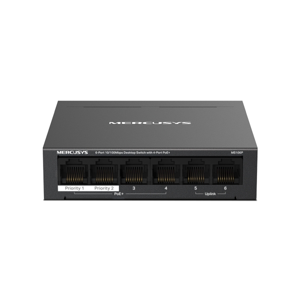 HUB Switch Mercusys(TP-Link)MS106P 6-port 10/100M with 4-Port 67W PoE+