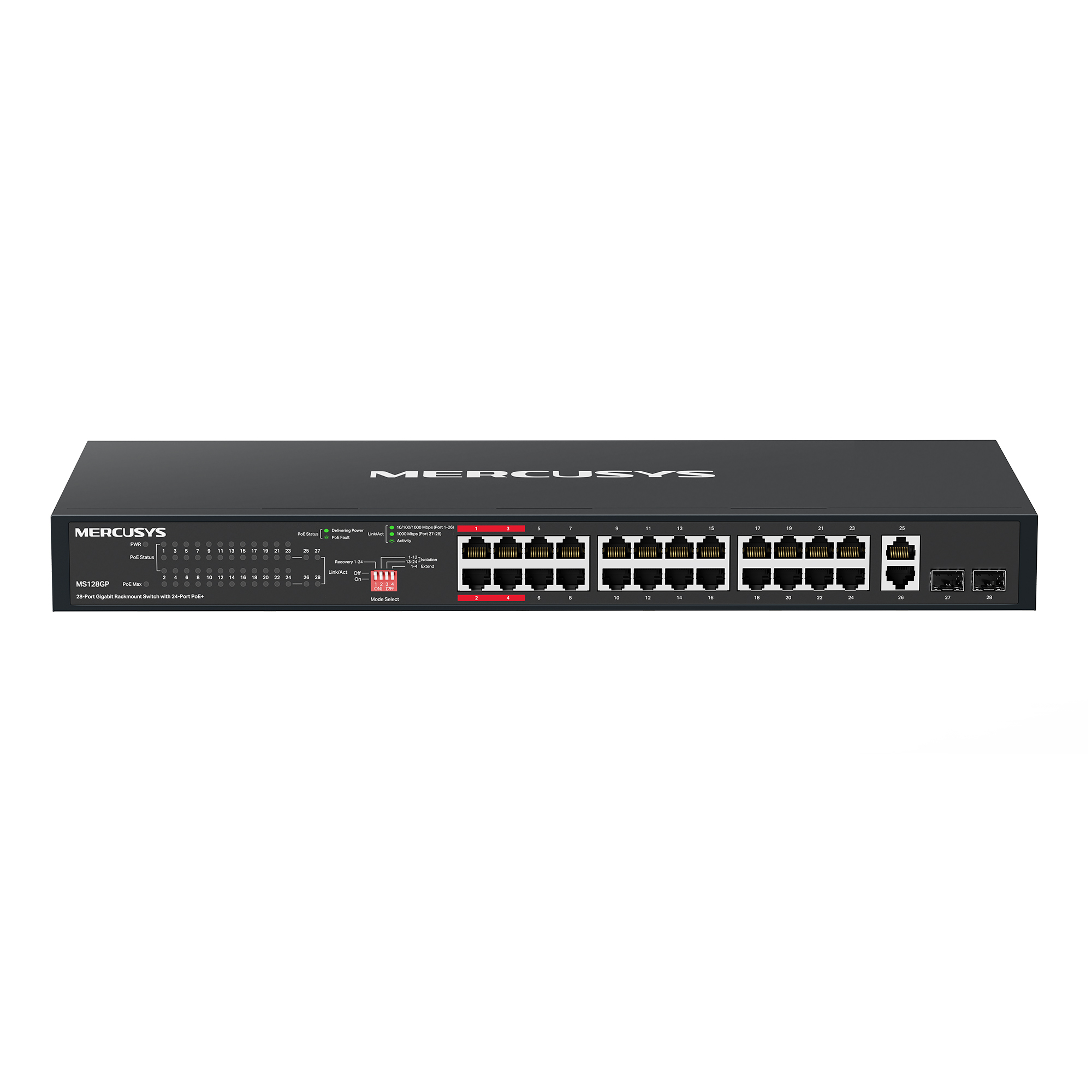 HUB Switch Mercusys(TP-Link)MS128GP 28-Port Gigabit Desktop Switch with 24-Port 295W PoE+