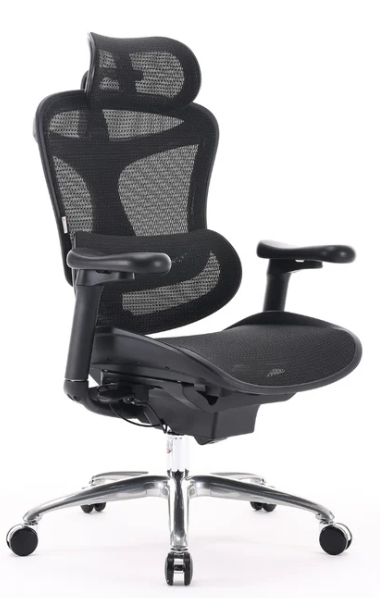 Office Chair SIHOO S100-B102-JT BLACK 3D Armrest, class 4 TUV gaslift,350mm aluminum base, Footrest