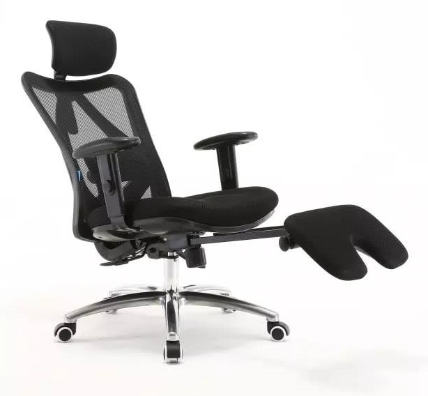 Office Chair SIHOO M18-B158 BLACK 2D Armrest, class 3 TUV gaslift,350mm aluminium base, Footrest
