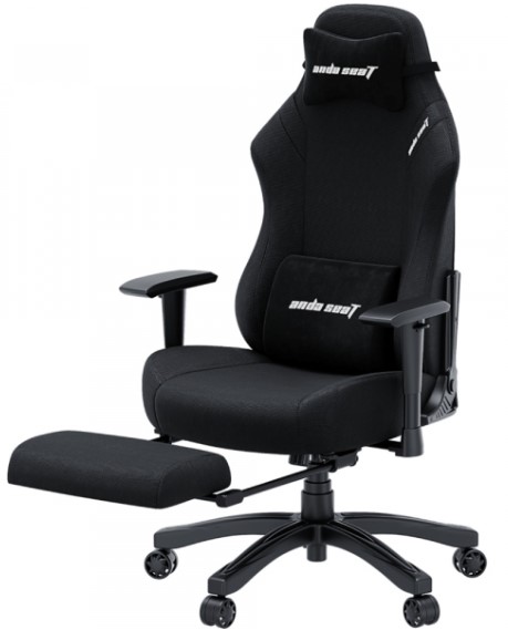 Gaming Chair AD18T-44-B-F AndaSeat Luna Pro Footrest BLACK 1D Armrest 60mm wheels PVC Fabric