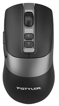 A4TECH FSTYLER FB50C+ OPTICAL MOUSE WIRELESS + BT Type-C RECHARGEABLE 2000DPI BLACK USB
