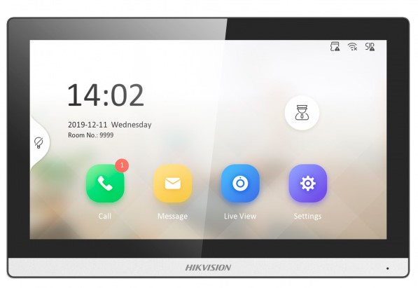 IP монитор видеодомофона HIKVISION DS-KH6350-WTE1(STD) 7"Touch-Screen,PoE