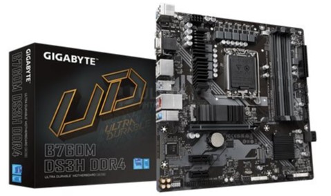 MB LGA1700 GIGABYTE B760M DS3H DDR4,4xDDR4,12xUSB,4xSATAIII,mATX,M.2,PCIe16x, 2PCIe1x,VGA HDMI,DP