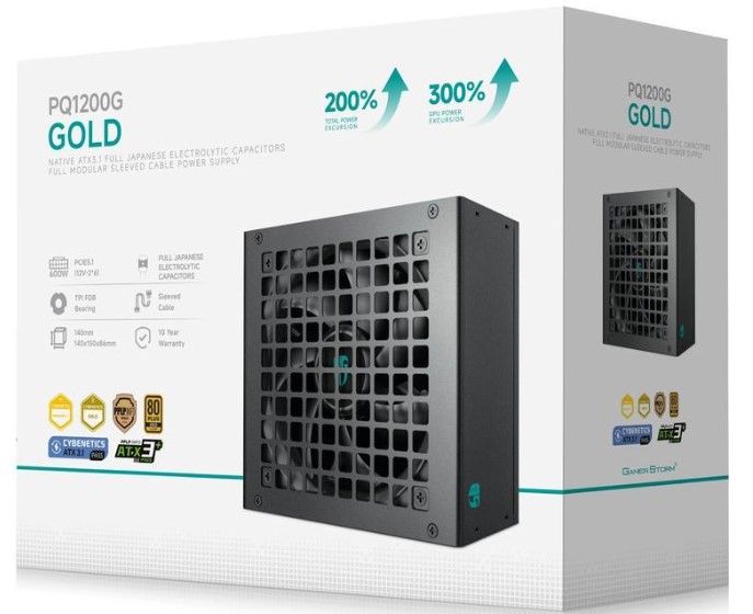 Power Unit DEEPCOOL PQ1200G 1200W 80 PLUS GOLD certified 100-240V/ATX12V 2.3 & SSI EPS 12V