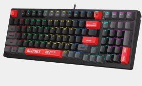 A4TECH BLOODY AT98 BLOODY RED GAMING ALPHA OPTICAL SWITCH RGB KEYBOARD USB US+RUS