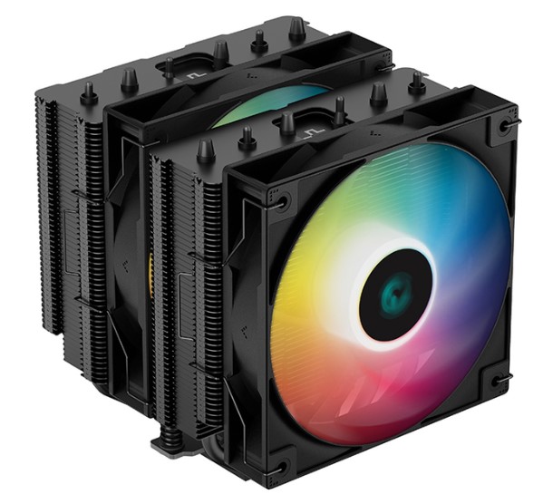 CPU cooler DEEPCOOL AG620 BLACK ARGB LGA115*/1700/1200/20*/AMD 2x120mm PWM fan,300-1850rpm,6HP