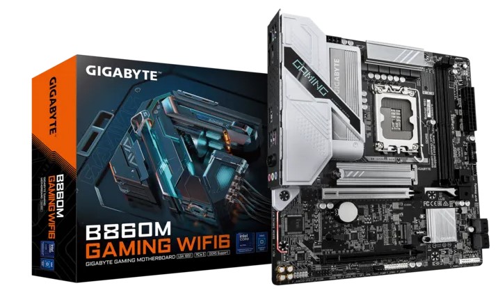 MB LGA1851 GIGABYTE B860M GAMING WIFI6,2xDDR5,11xUSB,mATX,2xM.2,4xSATA, 2PCIe16x,HDMI,DP,Type-C,WiFi