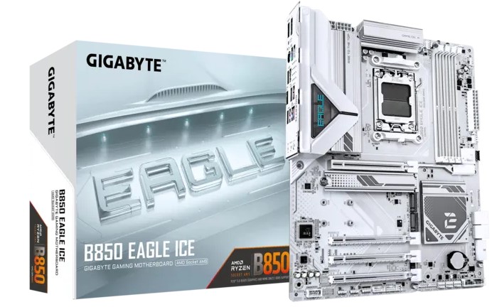 MB AM5 GIGABYTE B850 EAGLE ICE,4xDDR5,15xUSB,ATX,3xM.2,4PCIe16x,DP,HDMI,Type-C