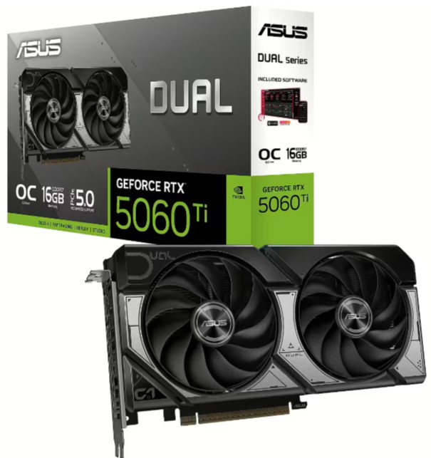 GEFORCE RTX5060Ti OC 16GB GDDR7 128bit 2632Mhz 3xDP HDMI ASUS DUAL-RTX5060TI-O16G