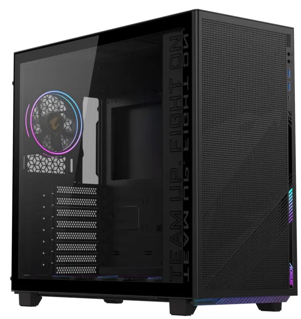 GIGABYTE ATX AORUS AC400G 2xUSB3.0,Type-C 3x120mm + 1x120mm ARGB PWM Fans BLACK