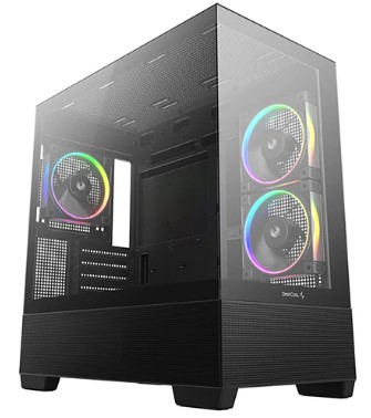 DEEPCOOL MATX CG380 3F w/o PSU USB3.0×2 Front , Type-C + 120mm*3 ARGB fans